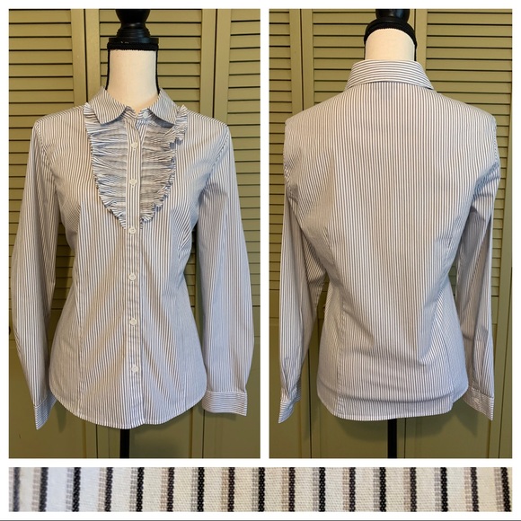 Tuxedo Ruffled Tailored Top - Picture 1 of 16